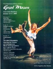 Program for Gesel Mason's residency with UVA Department of Dance